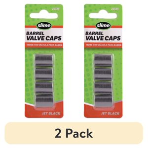 Slime Barrel Valve Stem Caps, Black Aluminum (4-Pack)