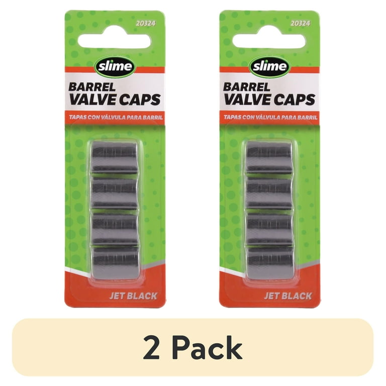 Slime Barrel Valve Stem Caps, Black Aluminum (4-Pack) photo 1