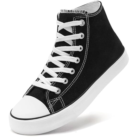 Women Lace Up Canvas Walking Tennis Sneakers, Vintage High Top Non Slip Casual Shoes
