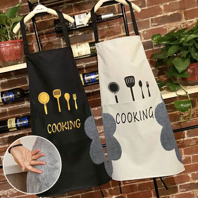 Monstrate Delantal de cocina Delantal impermeable a prueba de aceite para mujer Babero de cocina ajustable para el hogar con accesorio de herramienta de Herramientas y accesorios para hornear Negro Monstrate HA003509-01