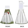 thumbnail image 3 of SKYSONIC 2 PCS Christmas Wooden Pine Tree Balls Hand Towels with Hanging Loop for Bathroom and Kitchen, Hanging Band Towel - Red White Green Kitchen Dish Cloth and Bathroom Hand Towels Set , 12"x17", 3 of 5