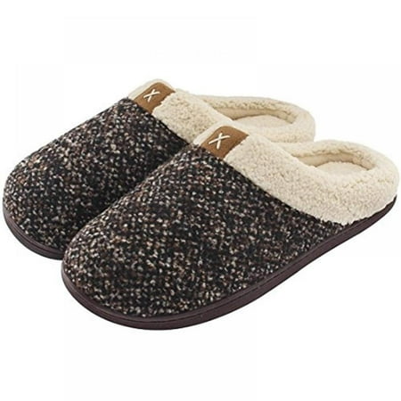 

Autmor Women s Comfort Memory Foam Slippers Plush Lined House Shoes Indoor Outdoor Anti-Skid Rubber Sole