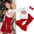 thumbnail image 1 of Conjunto de ropa de Navidad para niñas de 1 a 6 años, Cosplay de piel de Papá Noel con lentejuelas, camisetas de manga corta con hombros descubiertos y pantalones, disfraz para niños zhangyuxiang unisex, 1 of 2