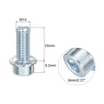 thumbnail image 2 of Uxcell Flanged Hex Socket Head Cap Screws Bolt Blue White M10x25mm 30 pack, 2 of 5