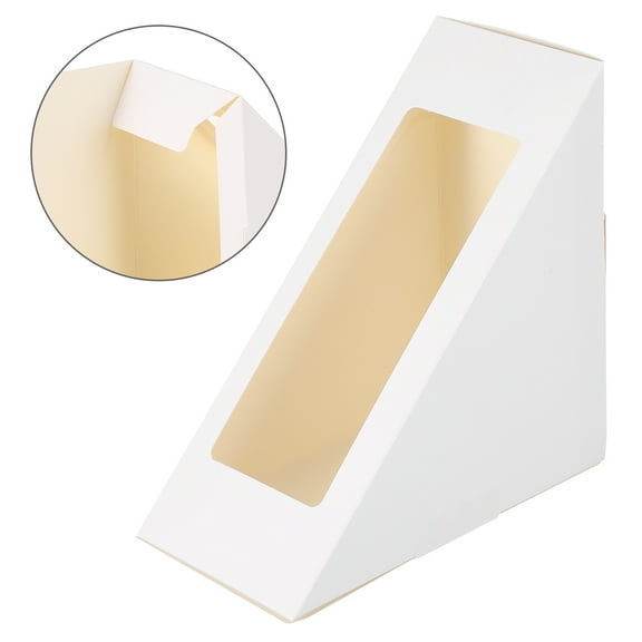 Omeite Sandwich window packaging box Western pastry baking cake packaging box (white cardboard) 20pcs
