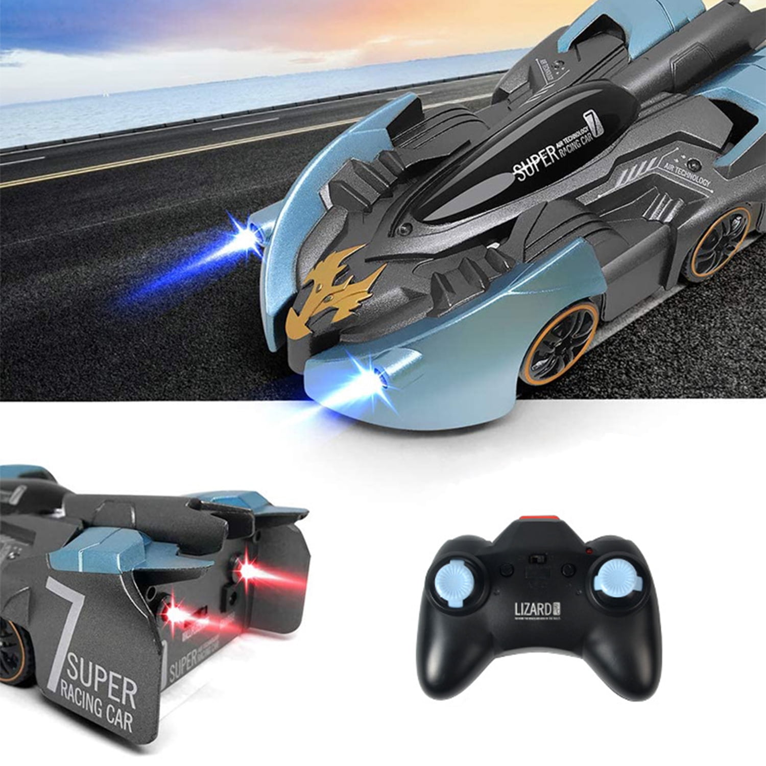 VONTER Anti Gravity Wall & Land Dual-Mode car RC Car Electric 360 Rotating Stunt RC Car Antigravity Machine Auto Toy Cars with Remote Control (Color : Blue)