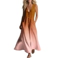thumbnail image 3 of Sentmoon Ladies Dresses Summer Dresses 2026 Gradient Color Sleeveless Button Down with Pockets Stretchy Loose Fit Casual Sundress for Work and Weekend S-2XL, 3 of 8