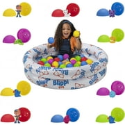 Blippi Ball Pit Mystery Adventure, Featuring Portable Indoor/Outdoor Inflatable Ball Pit, 35 Plastic Balls, 10 Surprise Balls with 10 Accessories - Educational Toys for Kids - Exclusive