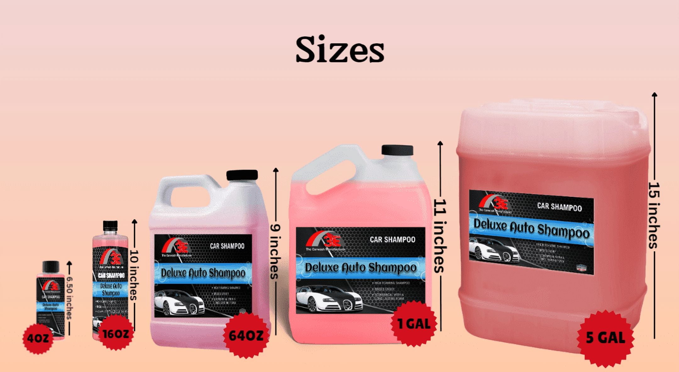 3E Deluxe Maxi-Suds Foaming Car Wash Soap Shampoo - Concentrated, Beginner and Professional Detailer-Friendly (Works with Foam Cannons, Foam Guns or Bucket Washes) 64 oz, Cherry Scented
