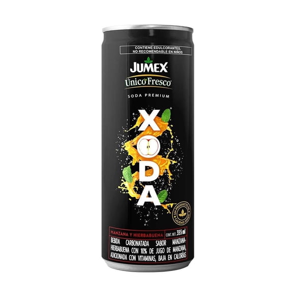 Bebida gasificada Jumex Único Fresco xoda sabor manzana y hierbabuena 355 ml