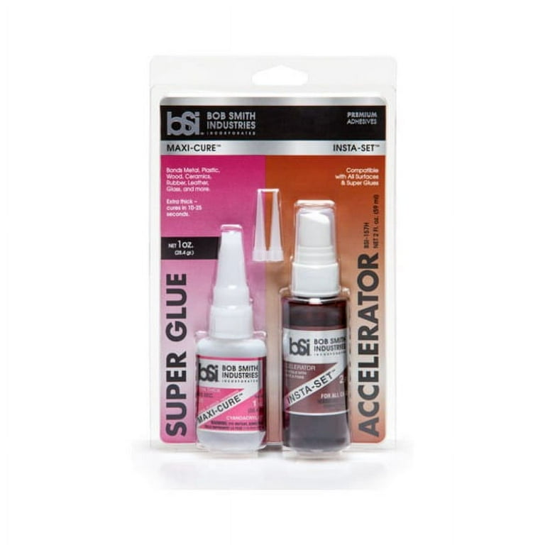 Premium Adhesives Maxi-Cure 1oz & Insta-set 2oz Super Glue