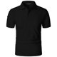 thumbnail image 4 of Camisas Elvqul de Hombre Negro Casuales Manga Corta Abotonada Liso Solapa, 4 of 6