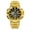 Golden, variant on 8096 Fashion Luxury Dual Display Man Waterproof Stopwatch Date Alarm Clock Luminous Display Round Dial Alloy Case Stainless Steel Strap Shockproof Design Male Wristwatch