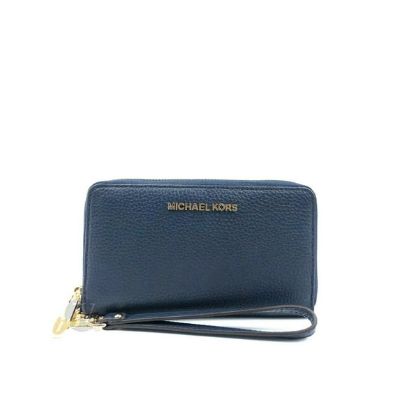 MICHAEL KORS Navy Leather Wristlet