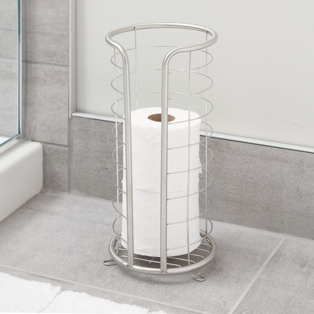 InterDesign Forma Free Standing Toilet Paper Holder for Bathroom Stainless Steel Freestanding Toilet Paper Holder