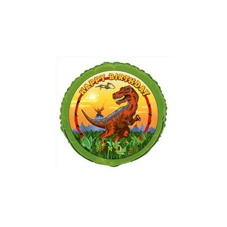 Unique Industries 22121 Dinosaur Times Birthday Foil Balloon Packaged - 240 Packs