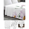 thumbnail image 5 of California King Size Flat Sheet Only, Pink Blue Spring Floral Soft Brushed Microfiber Bed Sheets, Watercolor Elegant Botanical Hotel Quality Breathable Bedding Top Sheet, Easy Care, 108"x98", 5 of 9
