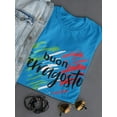 thumbnail image 3 of Buon Ferragosto Brush Paint T-Shirt Women -Image by Shutterstock, Female 5X-Large, 3 of 4