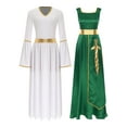 thumbnail image 3 of renvena Robe de Danse pour Femmes Croix Dorée avec Costume de Prière Tenue de Danse Vert&Blanc TG, 3 of 7