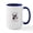White/Navy Inside, variant on CafePress - Black Tricolor Corgi Mugs - 15 oz Ceramic Large White Novelty Mug
