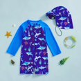 thumbnail image 2 of MZXELPRJD Girls Swimsuit Cover up Long Sleeve Print Zip up Swimsuit Set for Toddler Baby Boys Beach 3t Boy Clothes Toddler Bathing Suits Tween Bikini, 2 of 6