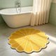 thumbnail image 5 of Alfombra de baño en forma de flor con base absorbente, impermeable y antideslizante, 60x60 cm, en rosa, blanco, verde, amarillo y caqui., 5 of 6