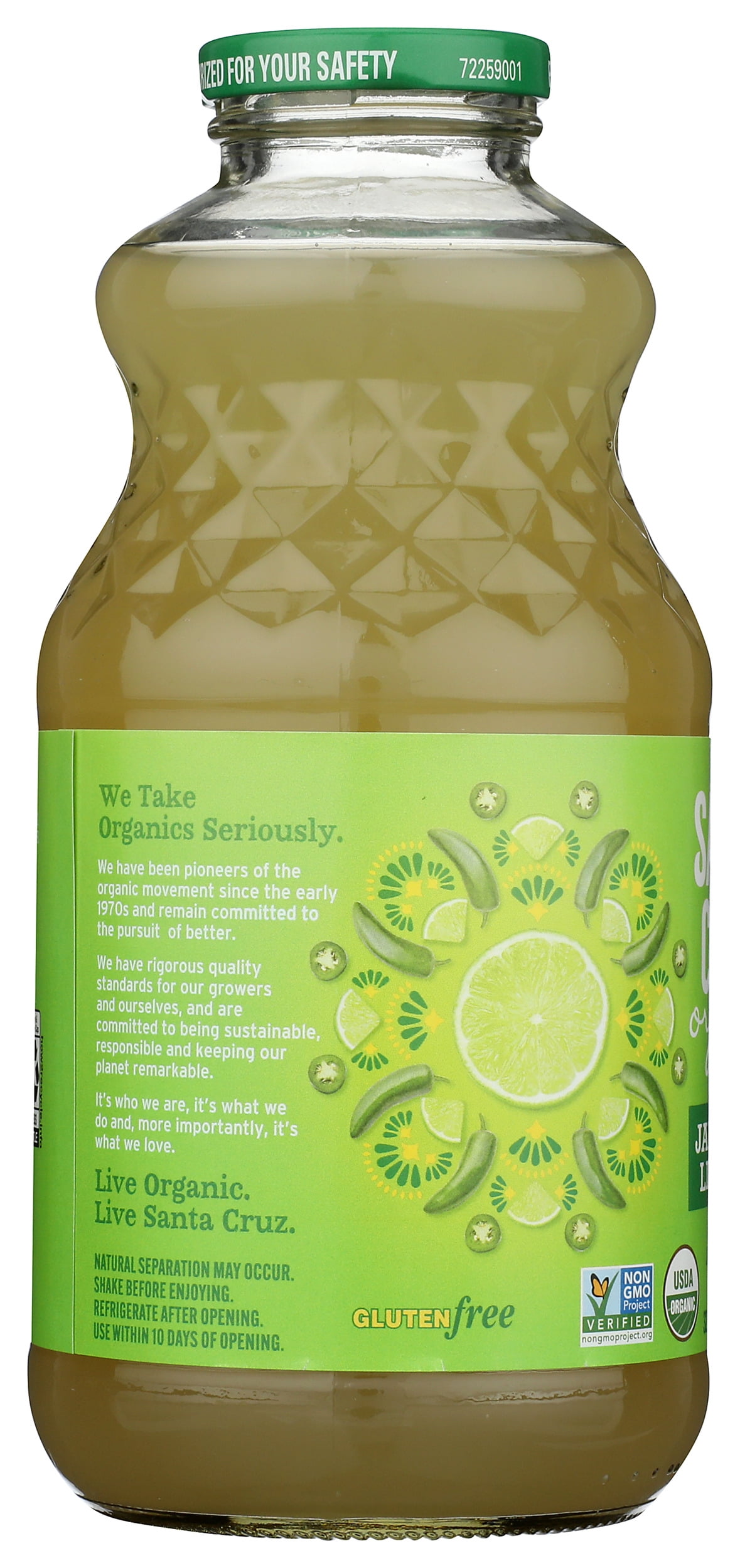 Pack of 6, Santa Cruz Organic Jalapeño Limeade Beverage, 32 fl oz