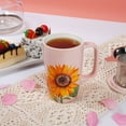 thumbnail image 6 of 18oz Tall Ceramic Tea Mug with Infuser & Lid - Sunflower Coffee Cup with Stainless Steel Strainer - Dishwasher Safe Loose Leaf Brewing Kit - Pink, 6 of 12