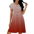 thumbnail image 2 of LIaqionyy Women Short Sleeve Dresses V Neck Button down Sundress Summer Casual Beach Vacation Dress with Pockets, 2 of 5