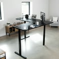 thumbnail image 2 of VIVO Electric 77" x 71" Corner Stand Up Desk, Black Table Tops, Black Frame, 2 of 8