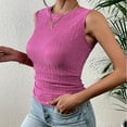 thumbnail image 6 of HAOYUNL Womens' Vest Tops Summer Sleeveless Basic Top Shirt Slim Knit Ribbed Racerback Blouses T-Shirt S-XXL, 6 of 9