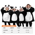thumbnail image 4 of Manta portátil con capucha para reír, atuendo cálido, sherpa panda, 4 of 7