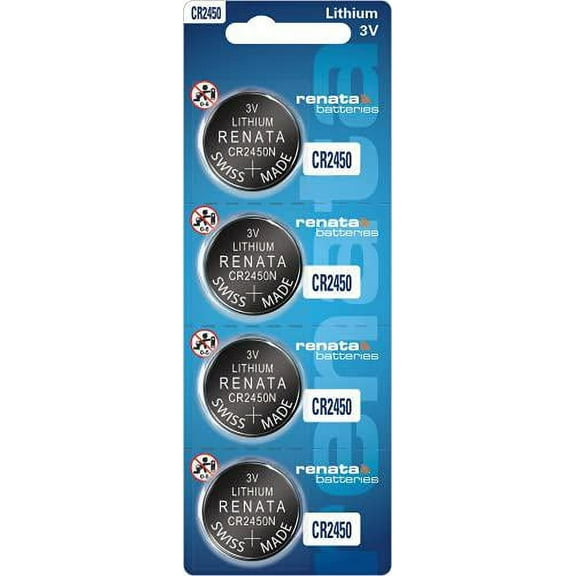 renata batteries cr2450n 3 volt lithium coin battery (4 pack)