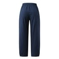 thumbnail image 3 of Enwejyy Womens Summer Thin Cotton Linen Harem Pants High Waist Relaxed Fit Cropped Pants Wide Leg Pants, 3 of 5
