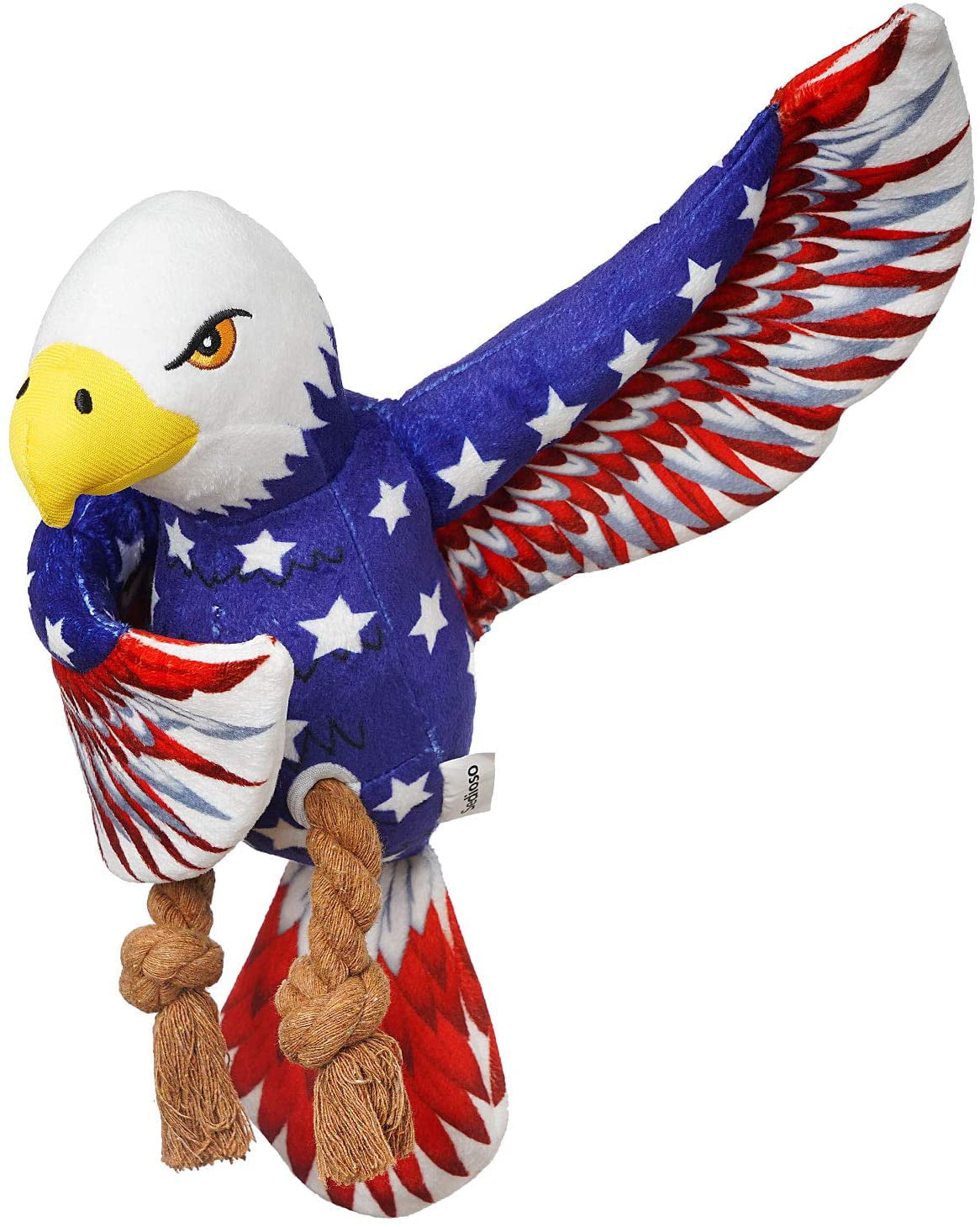 BIG Plush Bald Eagle Squeaking And Grunting Dog Toy 12" x 18" 