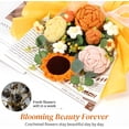thumbnail image 3 of Lewondr Crochet Flower Bouquet, Yellow Handmade Knitted Flowers, Crochet Sunflower Rose Flower for Valentines Day Anniversary Birthday Mother's Day Graduation Gifts, Includes Gift Bag and Greeting Ca, 3 of 7