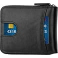 thumbnail image 1 of Dreamo Men's Leather Bifold Wallet, RFID Blocking, Zipper Wallet, Black, 1 of 5
