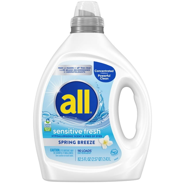 Detergente líquido para ropa All Sensitive Fresh, 2,44 L, 110 cargas