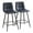 Black, variant on Gzxs Counter Height Bar Stools Set of 2, Modern Barstools with Backs and Metal Legs, PU Upholstered Armless Pub Chairs, for Kitchen Island (White)