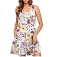 thumbnail image 4 of Womens Sleeveless Floral Sundress Summer Casual A Line Tank Dress Beach Vacation Swing Dress, 4 of 4
