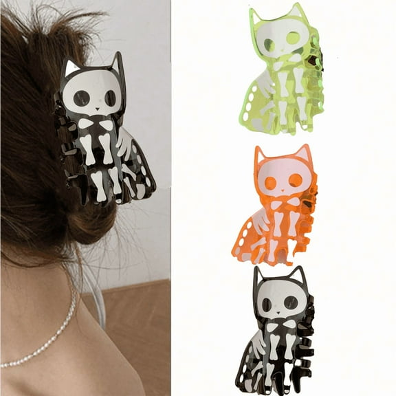 Yoyauz Halloween Hair Clip, Suitable For Thick And Thin Hair, Pumpkin Ghost Bat Design Hairstyle Accessories, Halloween Party Gift