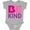 AC-Heather Grey, variant on Be Kind Logo in Pink and Purple Boys or Girls Baby Bodysuit