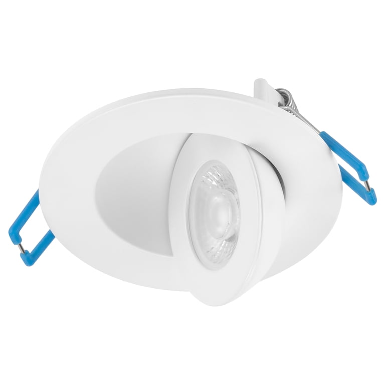 Maxxima 2-Inch Ultra-Thin Recessed LED Gimbal Downlight – 5 CCT Selectable, Dimmable, 360° Rotatable, Black Trim, 360 Lumens, IC Rated (Canless)