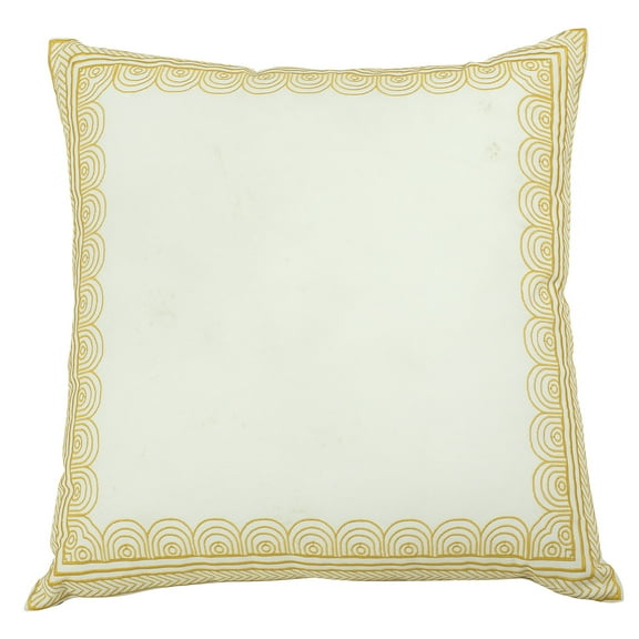 Nikki Chu Gingko 20" x 20" Embroidered Border Decorative Pillow