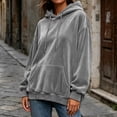 thumbnail image 5 of DYTTDG Women’s Solid‑Color Velour Hoodie, Long Sleeve Drawstring Loose‑Fit Hoodie With Front Kangaroo Pocket, Soft Casual Loungewear Sweatshirt for Fall Winter Daily Outfits, 5 of 8