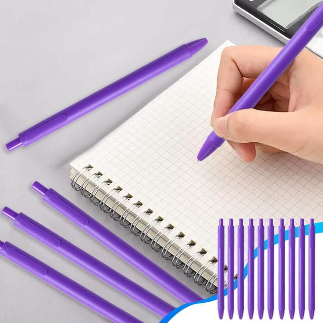 Outoloxit 10-Pack Fast Drying Gel Pens, Smooth Writing 0.5mm Tip Click Pens with Large 1ml Ink Capacity, Comfort Grip for School