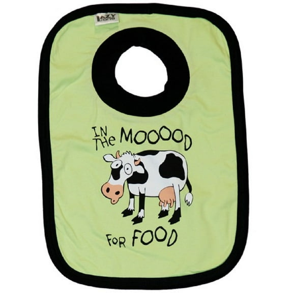 In The MOOOOD for FOOD Baby Bib and Comical Pacifier Set