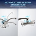 thumbnail image 6 of KESTE Shower Head with Handheld Combo, 12 Inch High Pressure Rain Showerheads with 9 Modes Handheld Shower, Magnetic Docking, Detachable Dual Shower Heads with 60’’ Hose, Nickel, 6 of 9