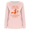 thumbnail image 4 of DeHolifer Why Yes,Actually I Can Drive A Stick T-Shirt Women Witch Halloween Lover Sweatshirt Long Sleeve Pullover Tunic Tops Pink L, 4 of 4