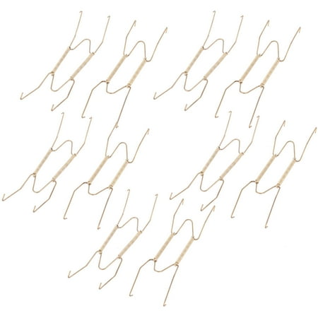 Tray Wall Hangers Unique Bargains 19 x 5cm 10pcs Gold Tone Metal Wall Decor W Shaped Hanging Hooks Spring Plate Tray Dish Hanger ()